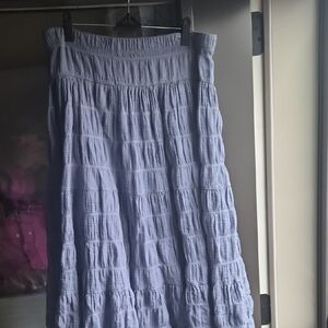 Max Studio Lavender Tiered Cotton Blend A-Line Skirt